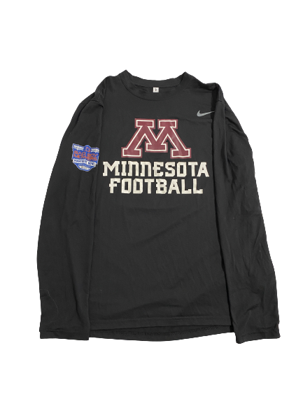 Treyson Potts Minnesota Football Player-Exclusive Pinstripe Bowl Long Sleeve Shirt (Size XL)