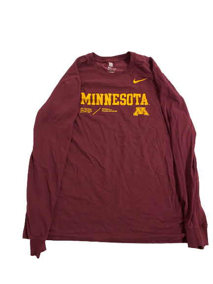 Treyson Potts Minnesota Football Team-Issued Long Sleeve Shirt (Size XL)