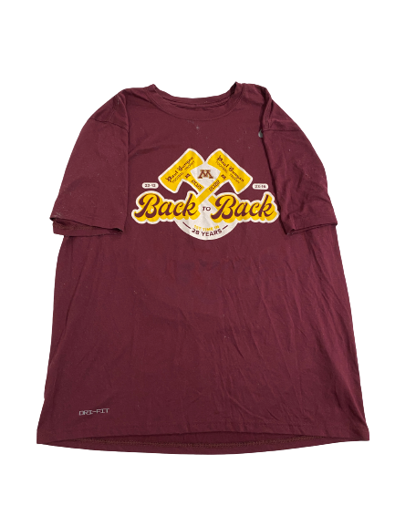 Treyson Potts Minnesota Football Player-Exclusive "Back-To-Back Paul Bunyan Trophy" T-Shirt (Size XL)