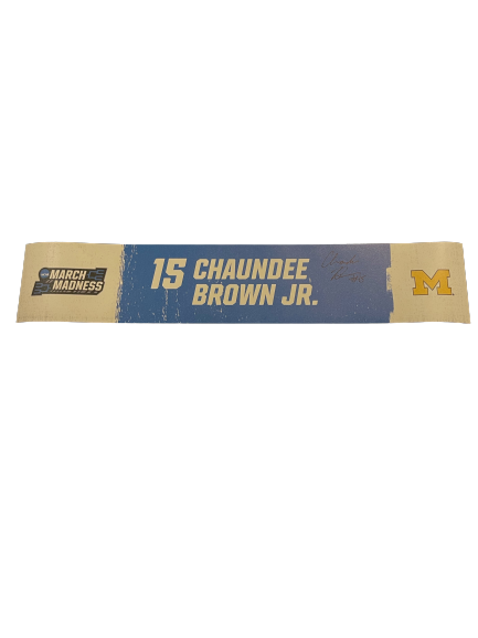 Chaundee Brown Michigan Basketball Signed March Madness Magnetic Locker Room Name Plate