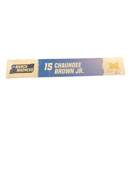 Chaundee Brown Michigan Basketball Signed March Madness Locker Room Name Plate