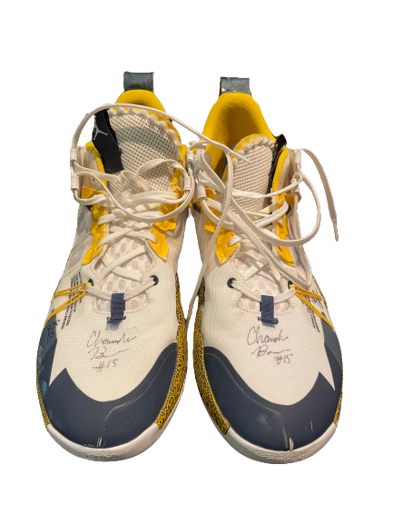 Chaundee Brown Michigan Basketball SIGNED Player Exclusive Shoes (Size 15)