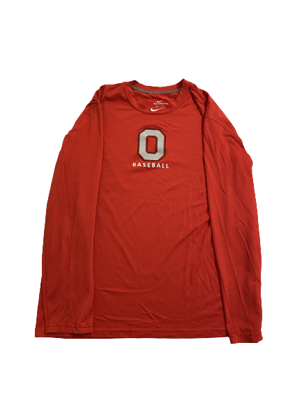 Colton Bauer Ohio State Baseball Team Issued Long Sleeve Shirt (Size XL)