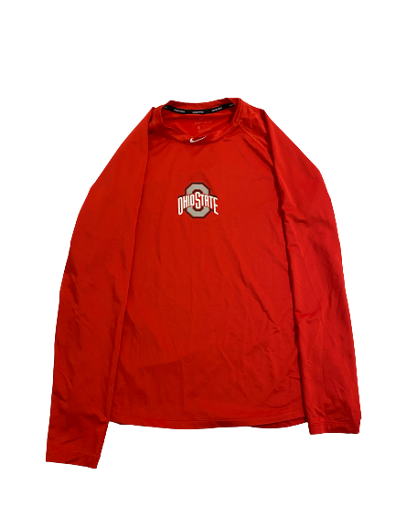 Colton Bauer Ohio State Baseball Team Issued Long Sleeve Shirt (Size L)