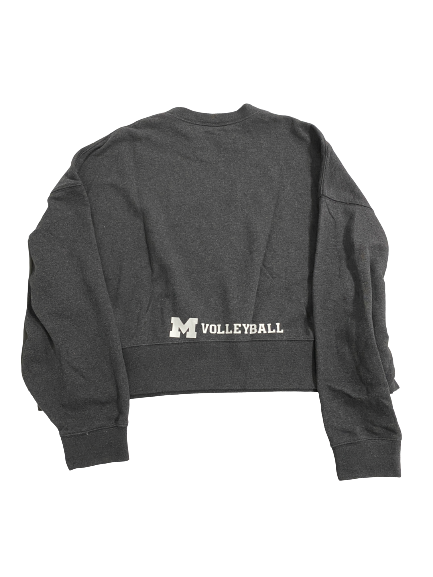 Jess Mruzik Michigan Volleyball Team-Issued Long Sleeve Crop Top Shirt (Size Women&