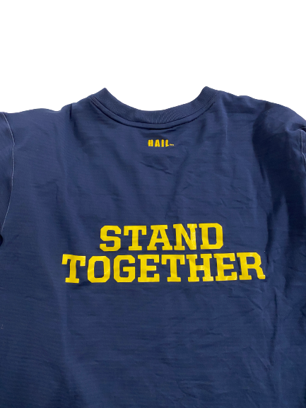 Jess Mruzik Michigan Volleyball Player-Exclusive "Stand Together" Pre-Game Warm-Up Waffle Style Crewneck Pullover With 