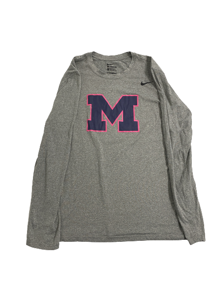 Jess Mruzik Michigan Volleyball Player-Exclusive "HAIL" Long Sleeve Warm-Up Shirt (Size L)