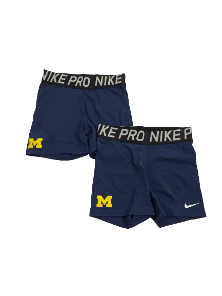 Jess Mruzik Michigan Volleyball Player-Exclusive Compression Shorts (Size L)(SET OF 2)