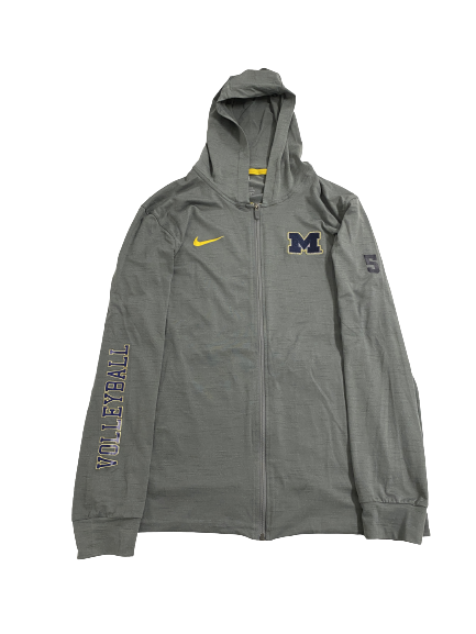 Jess Mruzik Michigan Volleyball Player-Exclusive Travel Zip-Up Jacket With 