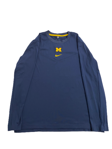Jess Mruzik Michigan Volleyball Team-Issued Waffle Style Crewneck Pullover (Size L)