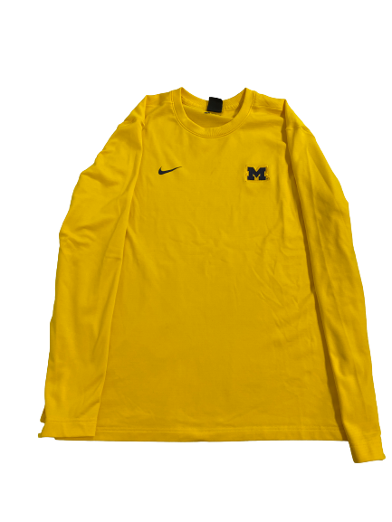 Jess Mruzik Michigan Volleyball Player-Exclusive Pre-Game Warm-Up Waffle Style Crewneck Pullover with 