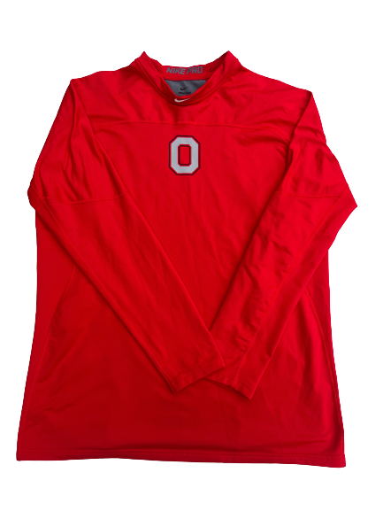 Griffan Smith Ohio State Baseball Team Issued Long Sleeve Nike Pro Compression Shirt (Size XL)