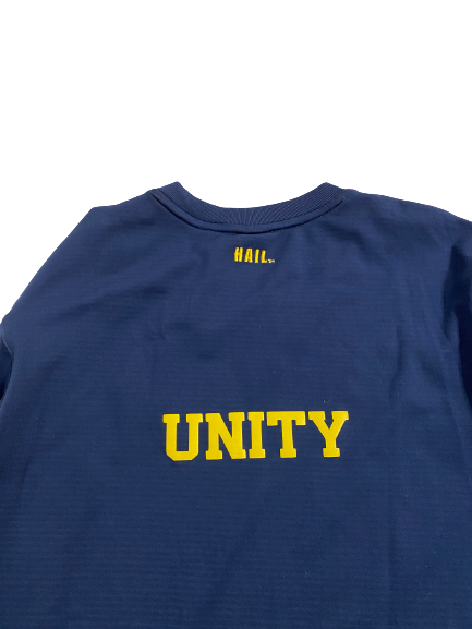 Jess Mruzik Michigan Volleyball Player-Exclusive "UNITY" Pre-Game Warm-Up Waffle Style Crewneck Pullover with 