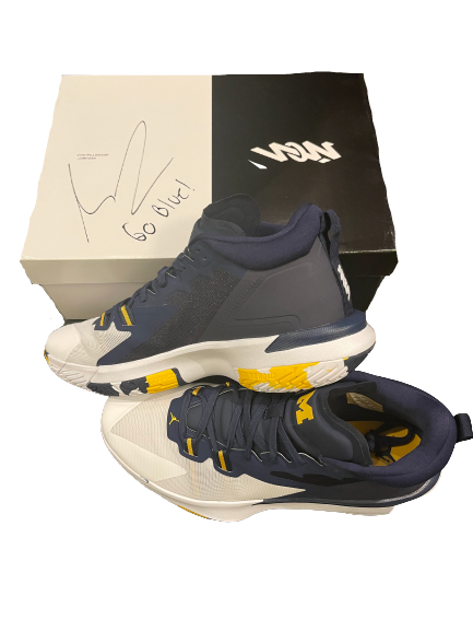 Isaiah Livers Michigan Basketball PLAYER EXCLUSIVE Zion Williamson Shoes NEW IN SIGNED BOX (Size 15)