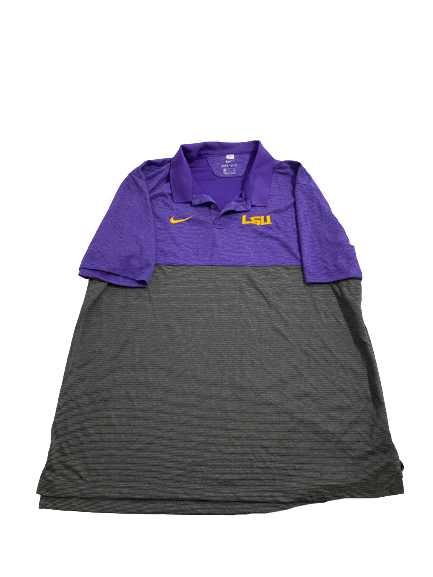 Glen Logan LSU Football Team-Issued Polo Shirt (Size XXL)