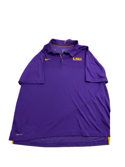 Glen Logan LSU Football Team-Issued Polo Shirt (Size XXXL)