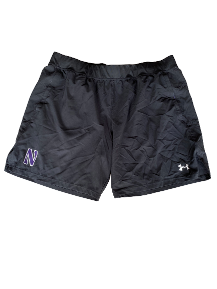 Rashawn Slater Northwestern Football Team Issued Workout Shorts with Player Tag (Size XXL)