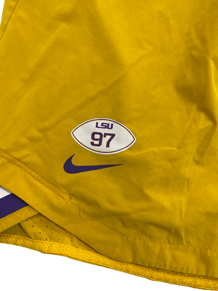Glen Logan LSU Football Player-Exclusive Shorts With Number (Size XXXL)