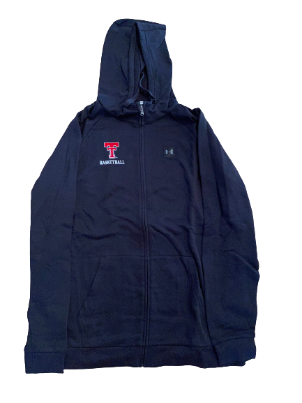 Tommy Hamilton Texas Tech Basketball Under Armour Zip-Up Jacket With Hood (Size XXLT)