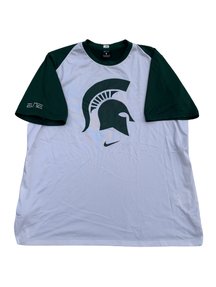 Matt McQuaid Michigan State Team Exclusive Short Sleeve Pre-Game Warm-Up Shirt (Size XL)