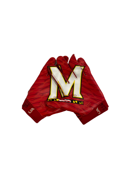 Challen Faamatau Maryland Football Player-Exclusive Gloves (Size XXL)