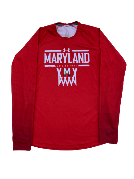 Anthony Cowan Maryland Team Exclusive Game Warm-Up Shirt with Number on Back (Size M)