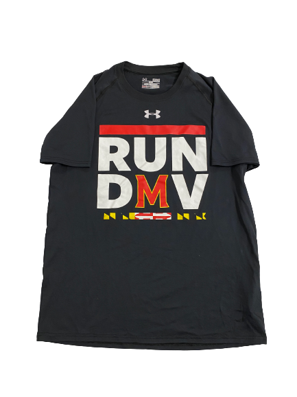 Challen Faamatau Maryland Football Team-Issued "RUN DMV" T-Shirt (Size S)
