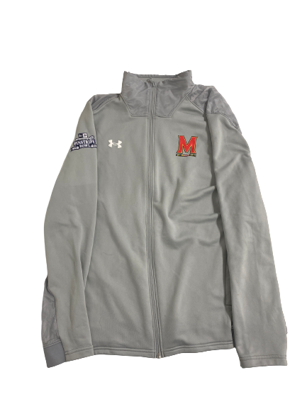 Challen Faamatau Maryland Football Player-Exclusive Pinstripe Bowl Zip-Up Jacket (Size L)