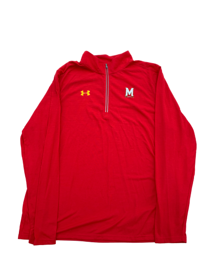 Anthony Cowan Maryland Team Issued Quarter-Zip Pullover (Size XXL)