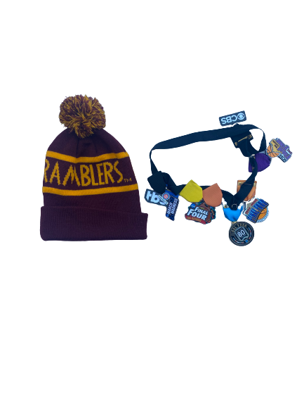 Marques Townes Loyola Chicago Basketball Team Issued Winter Hat and Lanyard