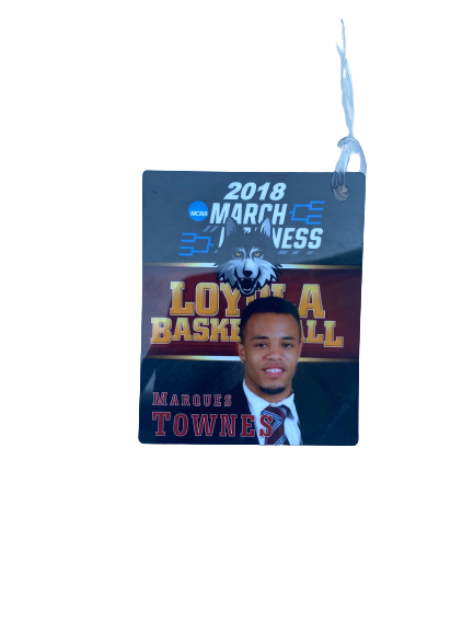 Marques Townes Loyola Chicago Basketball Water Bottle and Signed Bag Tag
