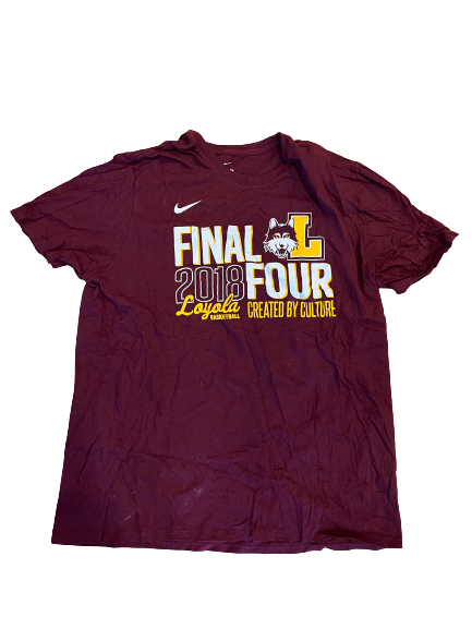 Tate Hall Loyola Basketball Team Issued 2018 Final Four T-Shirt (Size XL)