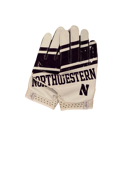 Ramaud Chiaokhiao-Bowman Northwestern Football Team Issued Football Gloves (Size XL)