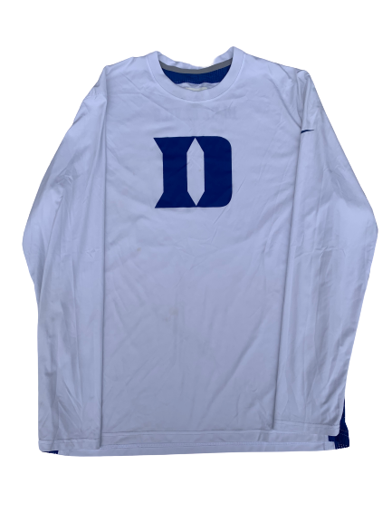 Lynee Belton Duke Team Issued Long Sleeve Game Warm-Up Shirt (Size L)
