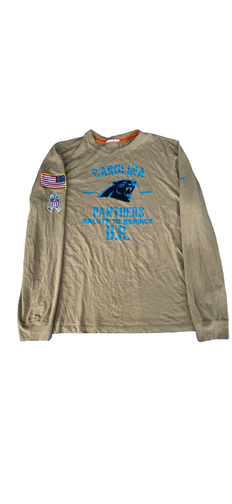 Greg Dortch Carolina Panthers Team Issued Long Sleeve Workout Shirt (Size XL)