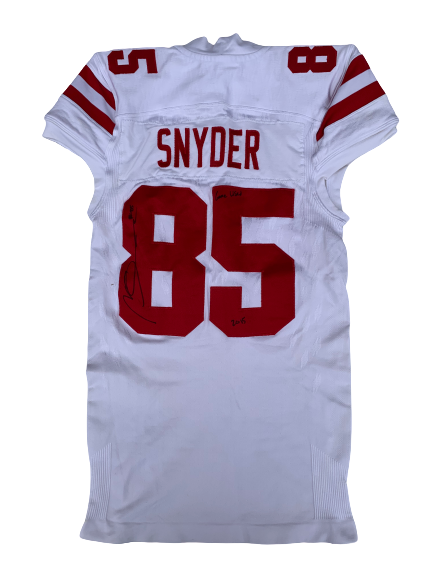 Matt Snyder Nebraska SIGNED & INSCRIBED 2015 Game Worn Jersey with Nebraska Football Patch