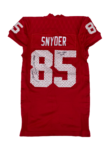 Matt Snyder Nebraska SIGNED & INSCRIBED 2017 Game Worn Jersey with Nebraska Football Patch