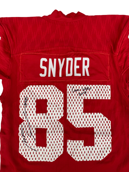 Matt Snyder Nebraska SIGNED & INSCRIBED 2017 Game Worn Jersey with Nebraska Football Patch