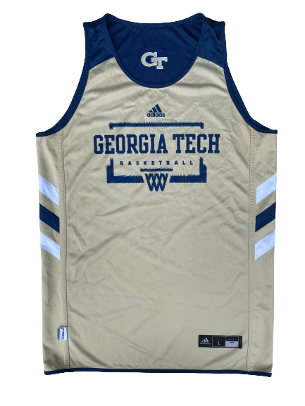 Moses Wright Georgia Tech Basketball SIGNED Player Exclusive Reversible Practice Jersey (Size L)