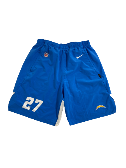 Joshua Kelley Los Angeles Chargers Player-Exclusive Shorts With Number (Size L)