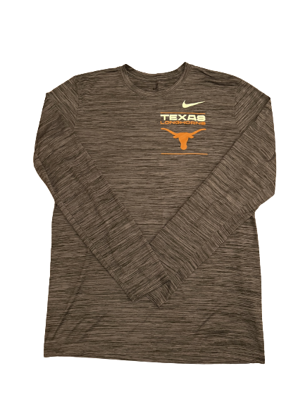 Jase Febres Texas Basketball Team Issued Long Sleeve Workout Shirt (Size LT)