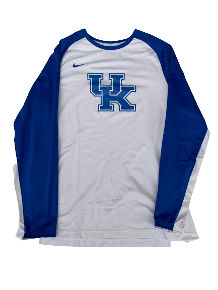 Shae Halsel Kentucky Team Issued Long Sleeve Warm-Up Shirt with Number on Back (Size L)