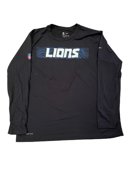 Alex Barrett Detroit Lions Team Issued "On Field" Long Sleeve Shirt (Size XXL)