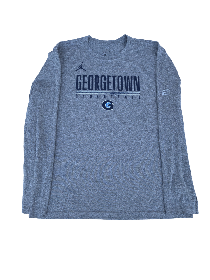 Mac McClung Georgetown Basketball Team Issued Jordan Long Sleeve Workout Shirt (Size L)