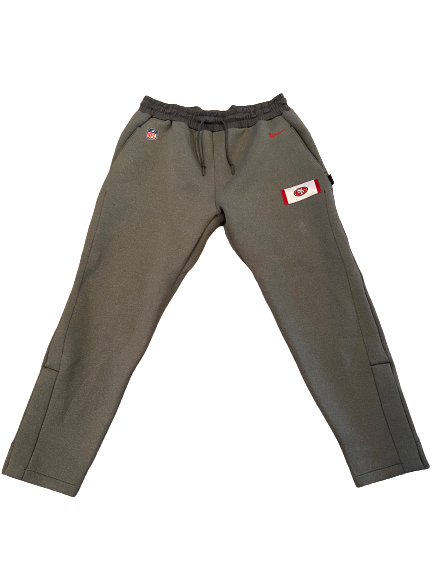 Alex Barrett San Francisco 49ers Team Exclusive Travel Sweatpants with Magnetic Bottoms (Size XL)