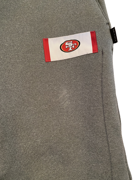 Alex Barrett San Francisco 49ers Team Exclusive Travel Sweatpants with Magnetic Bottoms (Size XL)