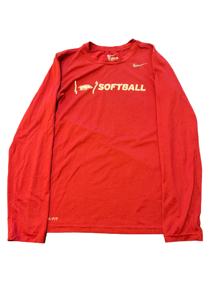 Braxton Burnside Arkansas Softball Team Issued Long Sleeve Workout Shirt (Size S)
