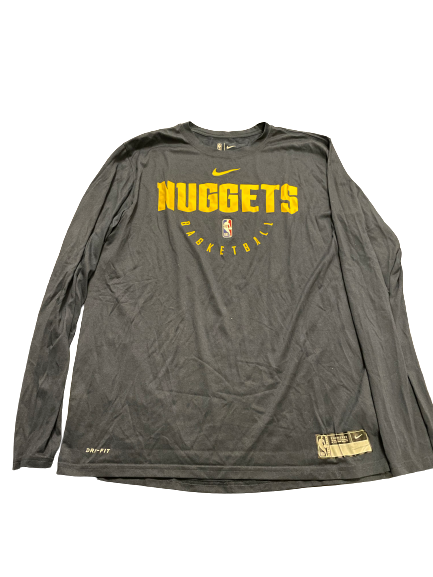 Thomas Welsh Denver Nuggets Team Issued Long Sleeve Workout Shirt (Size XLT)