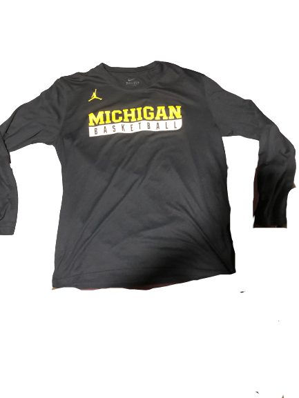 Charles Matthews Michigan Basketball Team Issued Jordan Long Sleeve Shirt (Size L)
