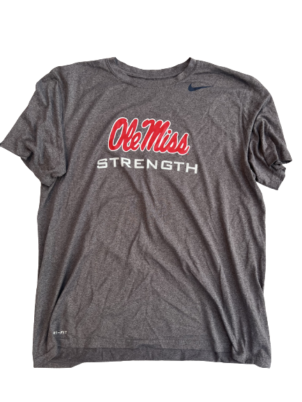 Hayden Leatherwood Ole Miss Baseball Team Exclusive "Strength" Workout Shirt (Size XL)